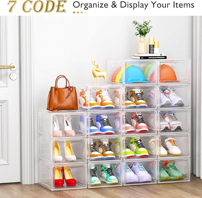 12 Pack Clear Shoe Storage Organizer - Image 5