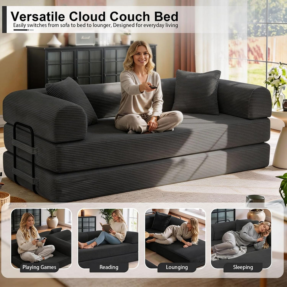 JJJ 63 inch Boneless Sofa Bed Sleeper Couch