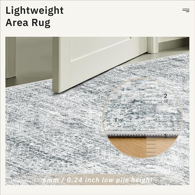 Soalmost 9x12 Area Rugs for Living Room, Non Slip Machine Washable Vintage Rugs - Image 9