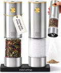 Electric Salt and Pepper Grinder Set Rechargeable – Stainless Steel Salt and by STYLEDSETTINGS
