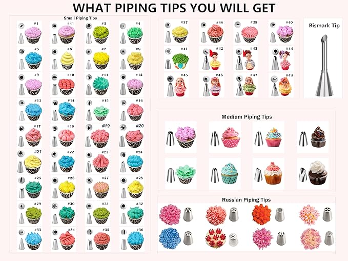 Gawren-H&E 208 PCS Cake Decorating Kit, Baking Supplies