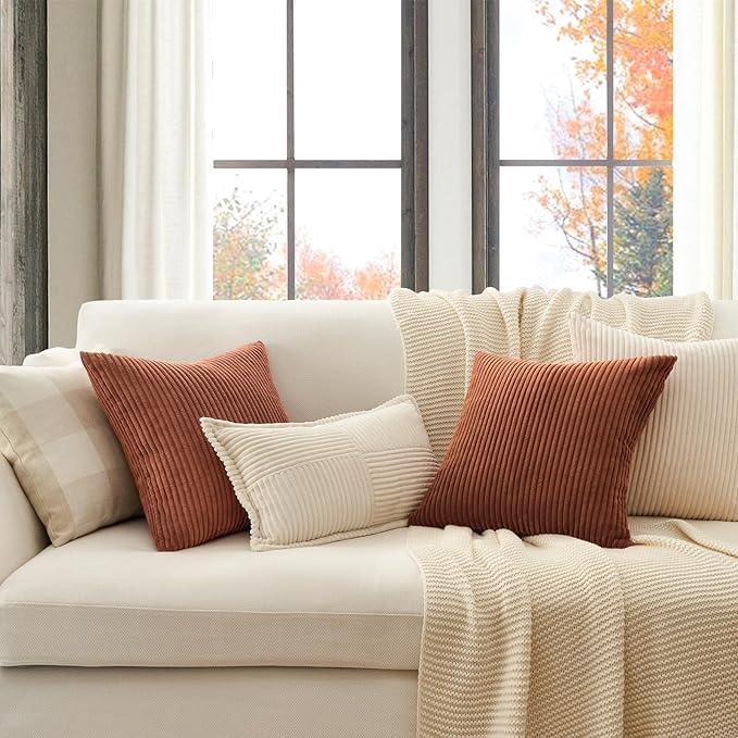 Topfinel Decorative Terracotta Throw Pillow Covers Cushion Cases, Rustic Fall - Image 4