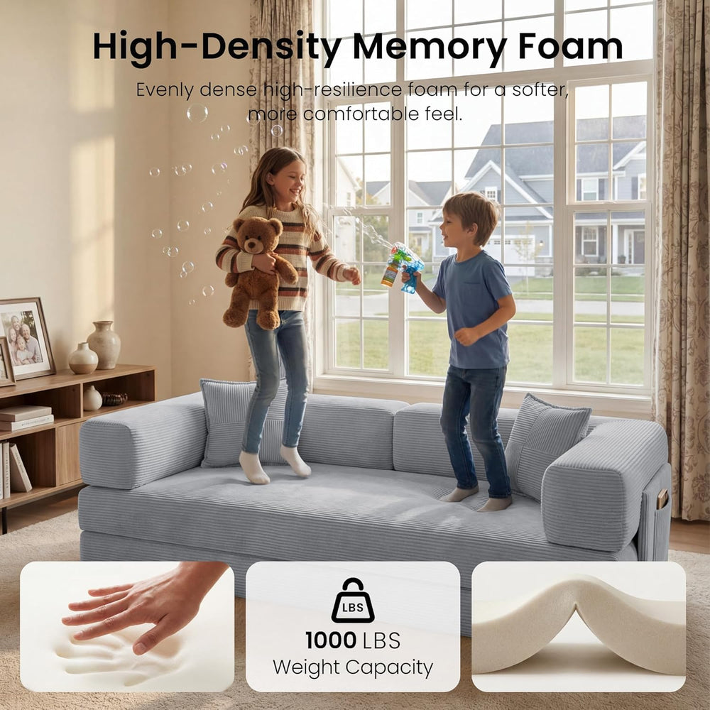 78.8" Convertible Futon Sofa Bed, Boneless Couch for Living Room