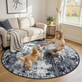 Washable Area Rugs 6ft Non-Slip Modern Abstract Soft by RELEANY