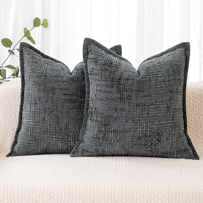HPUK Fall Chenille Soft Throw Pillow Covers 18x18 Set of 2, Accent Cushion by HPUK