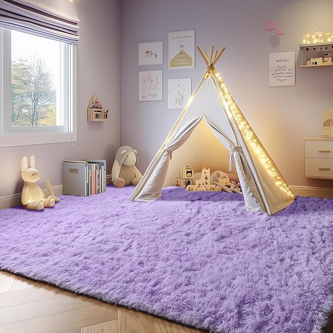 ONASAR Purple Area Rugs for Bedroom Living Room, Fluffy 4x6 Indoor Bedside - Image 6