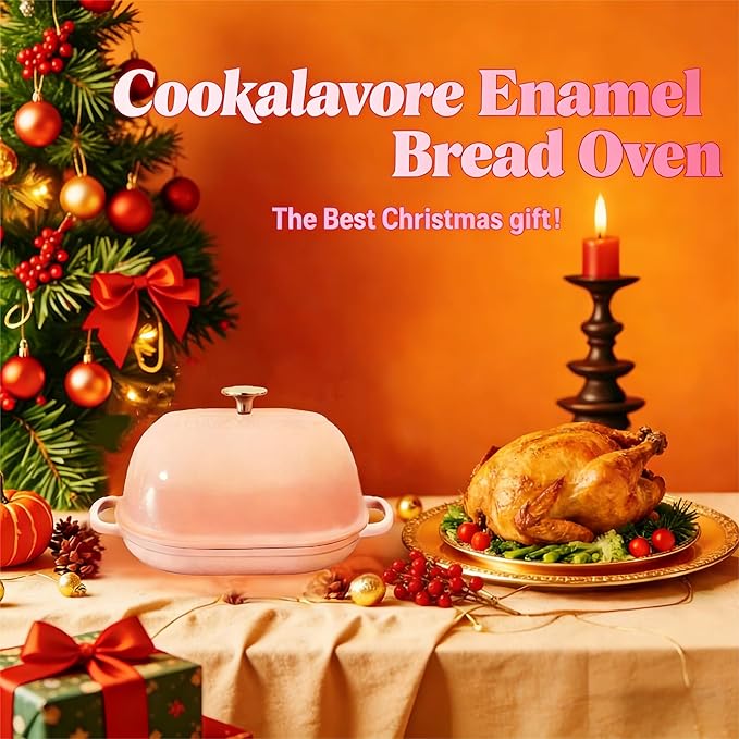 Cast Iron Bread Oven, 6 QT Bread Oven, Thick Enameled Loaf Pan