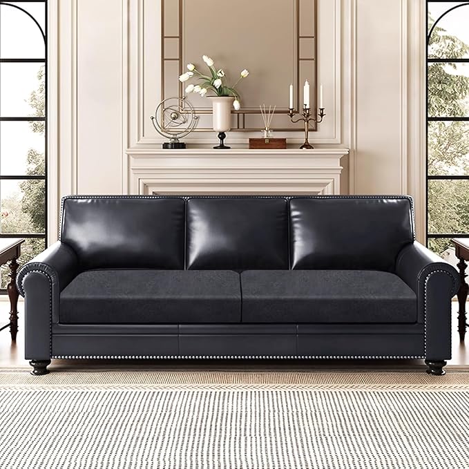 Leather Look Couch Cushion Covers Sofa Seat Slipcovers Sets Couches Furniture - Image 2