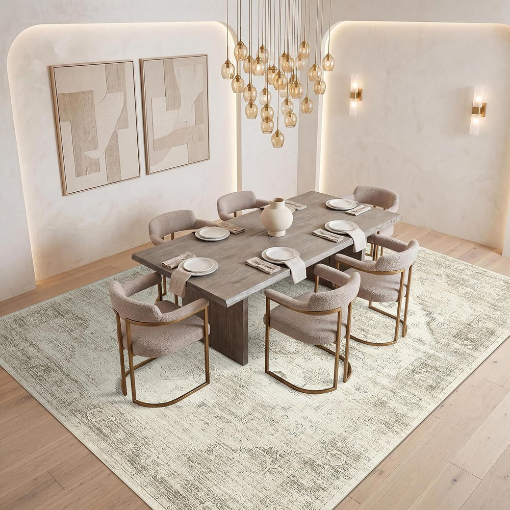 Garvee Beige Boho 6x9 Area Rug for Bedroom Living Room