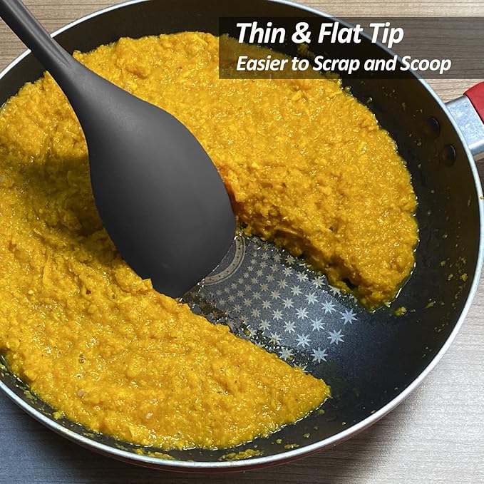2 Pack Large Silicone Cooking Spoon, Non-Stick Slotted and Solid Spoon set - Image 6