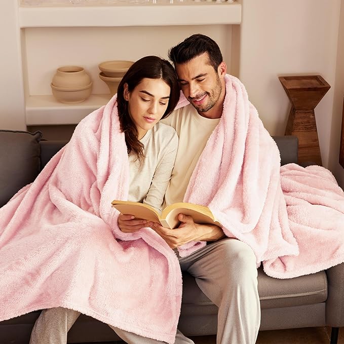 Exclusivo Mezcla Plush Fuzzy Fleece Bed Blanket King Size, Super Soft, Fluffy - Image 2
