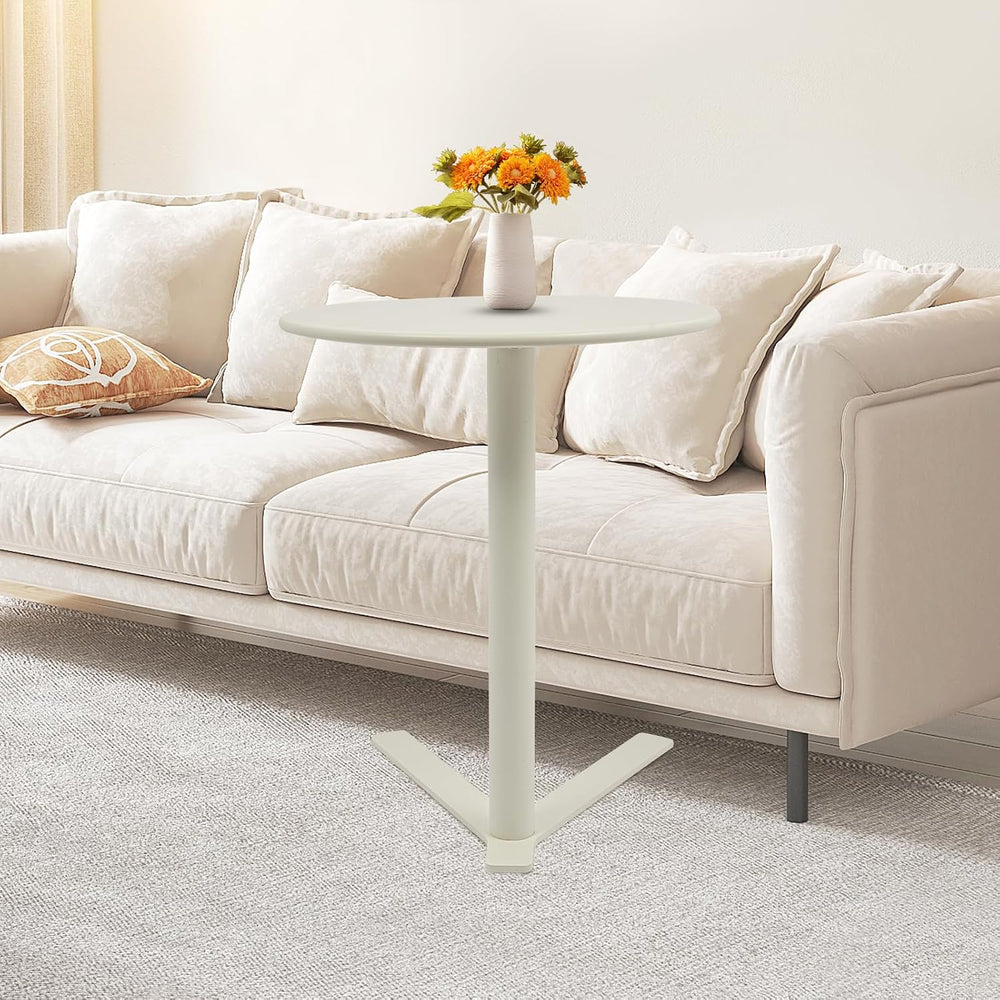 Round Side Table, Small C Shaped End Table, Couch Side Table, Modern Coffee T...