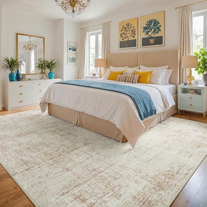 6x9 Area Rugs for Living Room Washable Rug: Anti-Skid Abstract Modern Living - Image 2