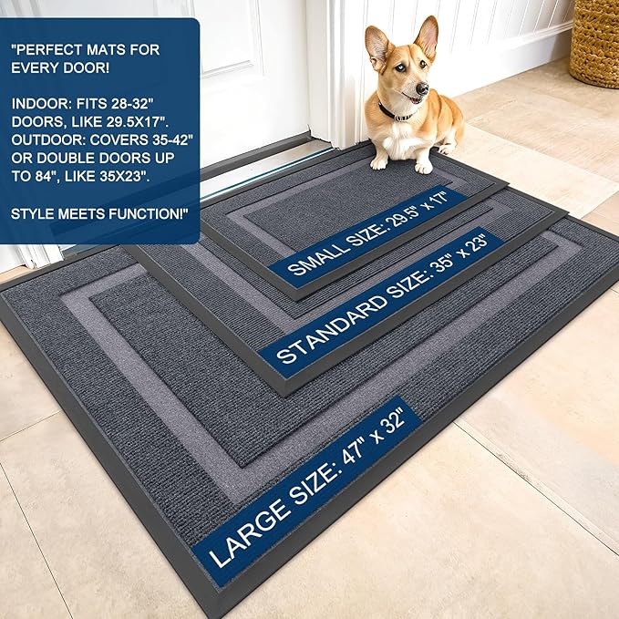 OLANLY Front Door Mat Indoor Outdoor Entrance, Waterproof All-Season, - Image 3