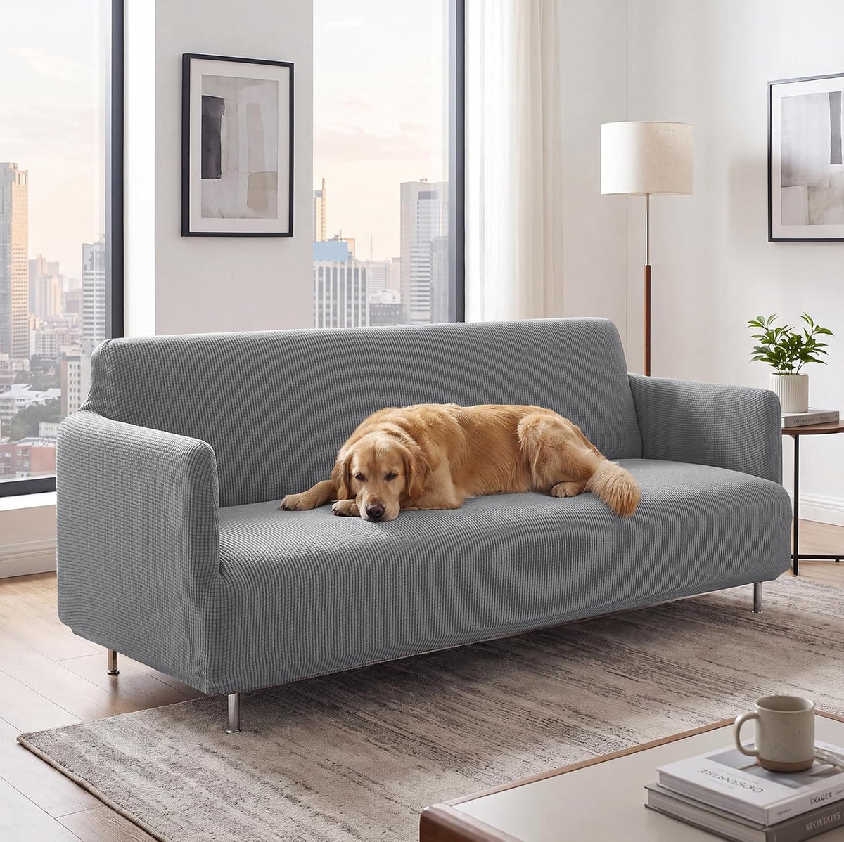 h.versailtex mid century modern sofa couch cover, 75"-85", main product view
