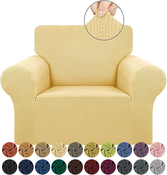 KEKUOU Stretch Single Sofa Slipcover 1 Piece Couch Sofa Cover Furniture by KEKUOU