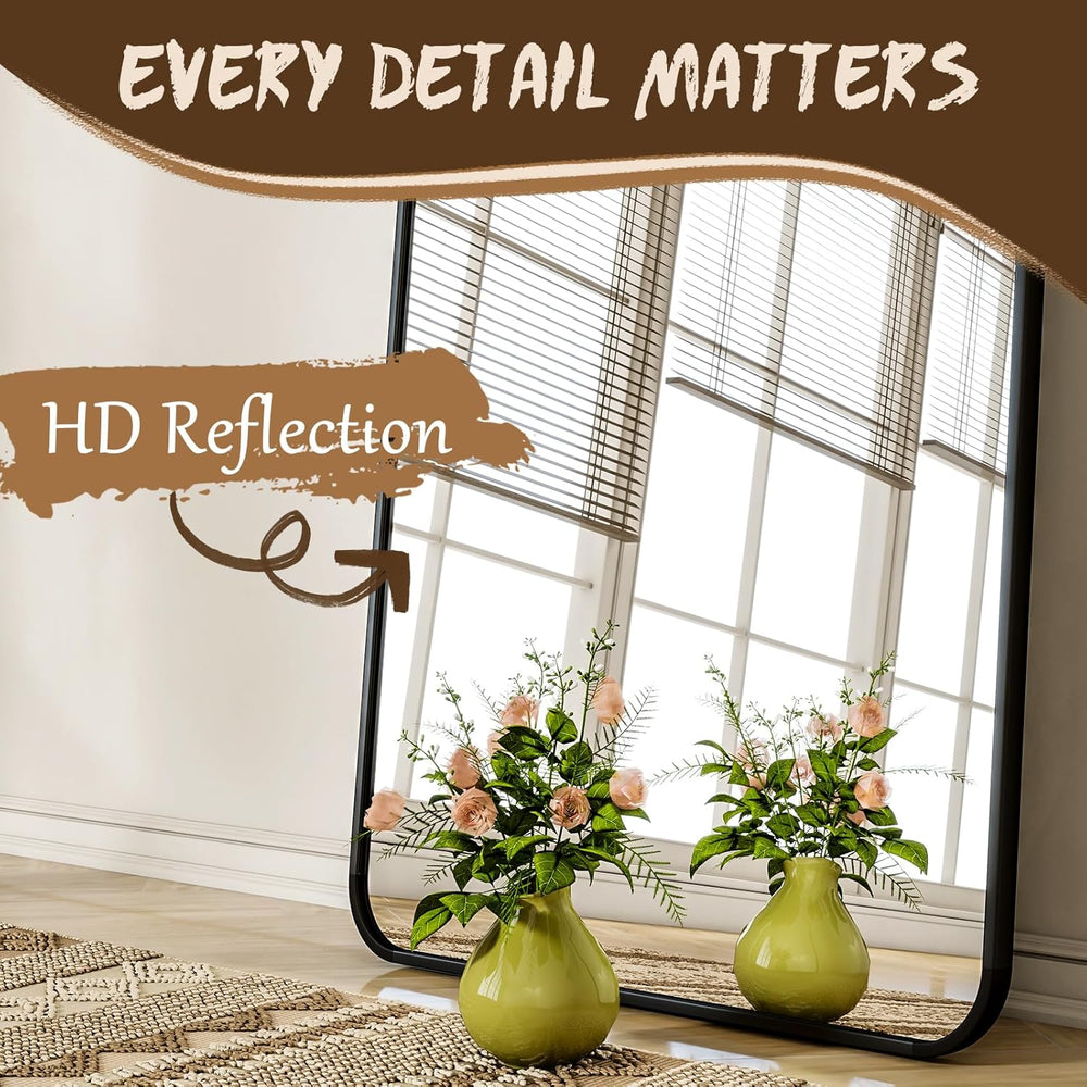 XRAMFY 56"x21" Floor Full Length Mirror Standing Full Body Rounded ...