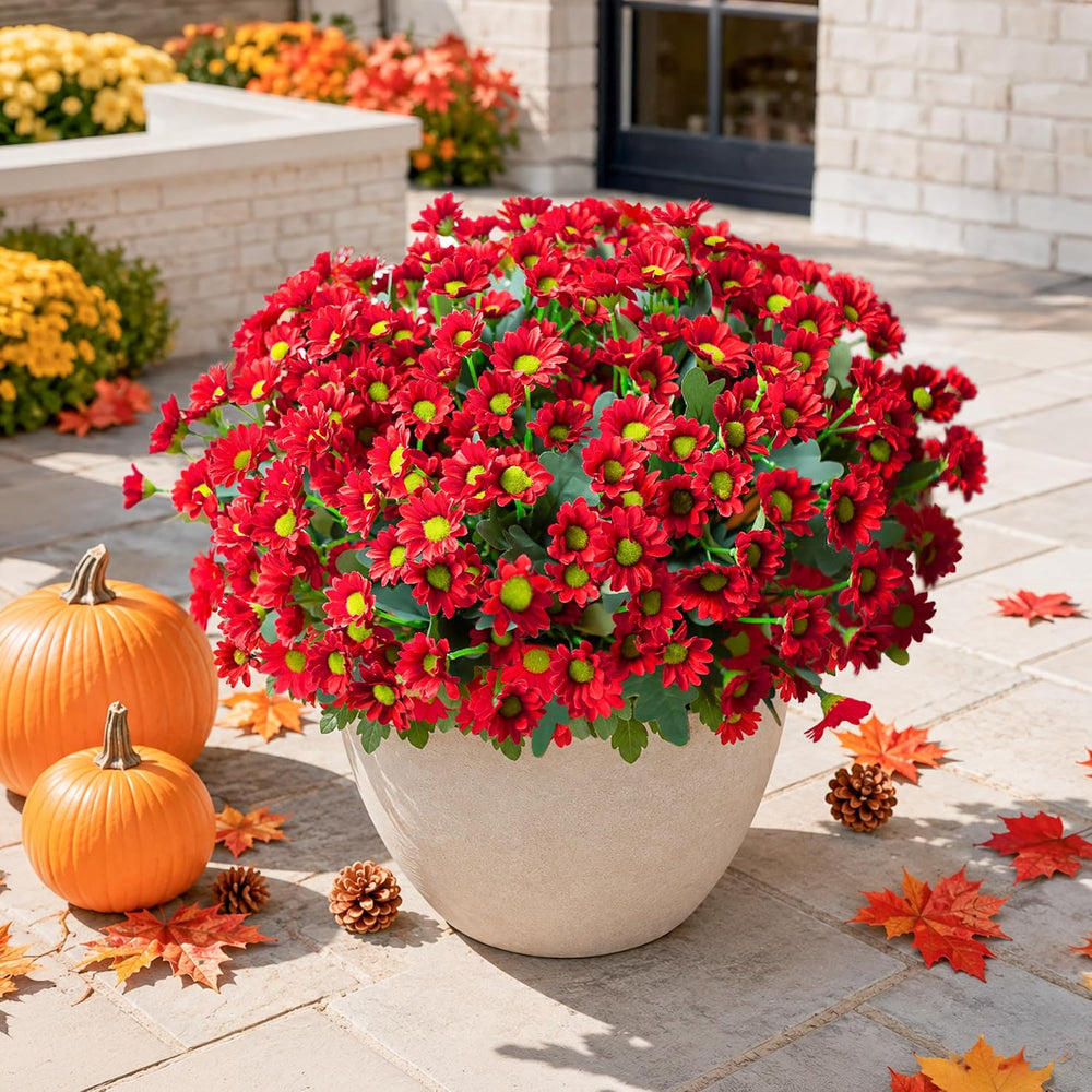 Daisy Artificial Flowers for Outdoors Autumn Fall Decoration, 6 Bundles Fake ...