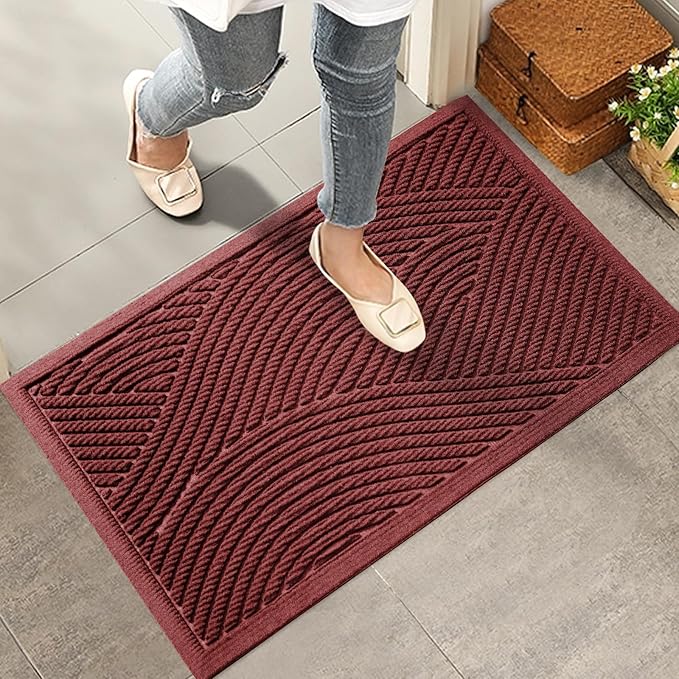 HIYARD Sturdy Front Door Mat, Absorbent Muddy Dirt Resist Welcome Door Mats by HIYARD