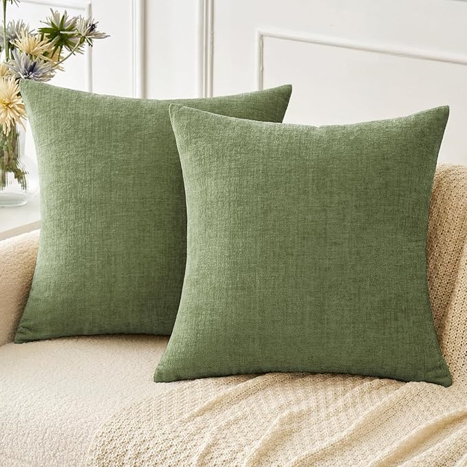 MIULEE Pack of 2 Couch Throw Pillow Covers 16x16 Inch Soft Sage Green Spring by MIULEE