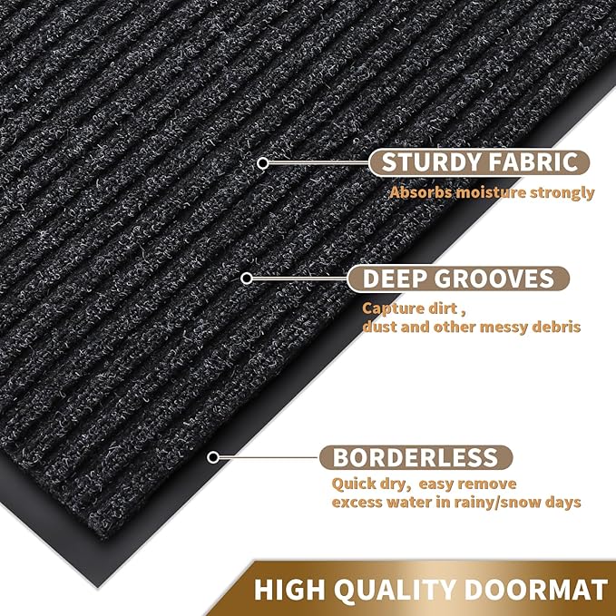 Yimobra Front Door Mat Outdoor Indoor Entrance, 100% Waterproof All-Season All - Image 3