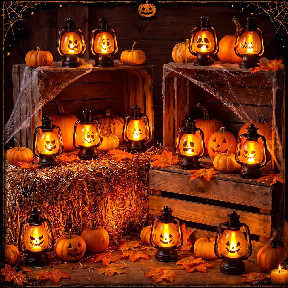 ROCEEI 12 Pcs Halloween Mini Pumpkin Lantern 6" Jack O Lantern