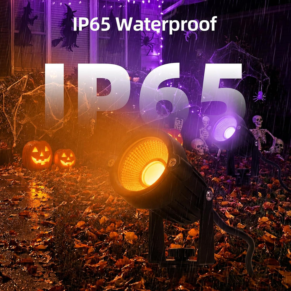 Halloween Orange Purple Spotlights Outdoor Landscape Lighting for Yard
