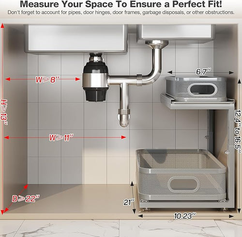 2 Pack 21IN-Depth Under Sink Organizer - Image 2