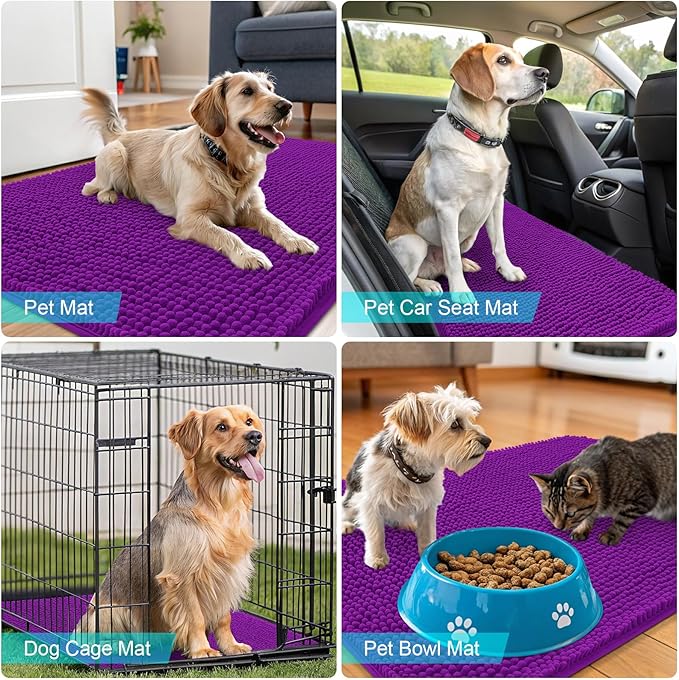OLANLY Dog Door Mat for Muddy Paws 70x32, Absorbs Moisture and Dirt, Absorbent - Image 7
