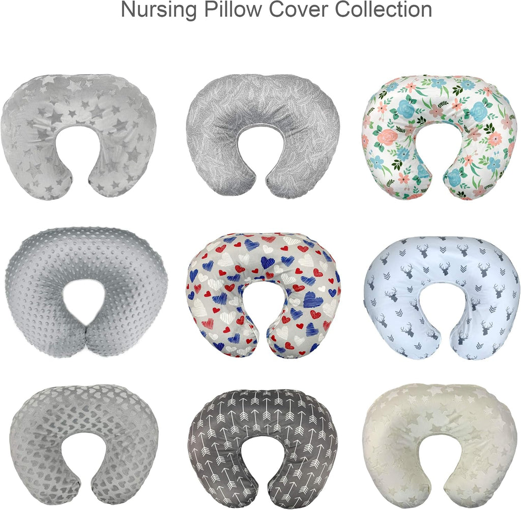 KiddyKlouds Nursing Pillow Slipcover - Breastfeeding Pillow Cover. Minky Fabric (Light Pink)
