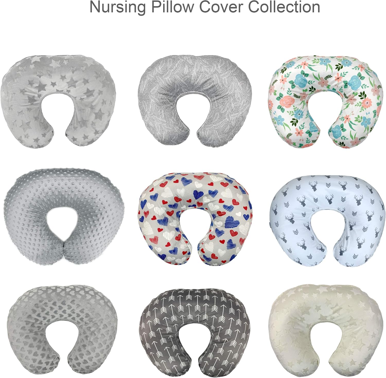 KiddyKlouds Nursing Pillow Slipcover - Breastfeeding Pillow Cover. Minky Fabric (Light Pink)