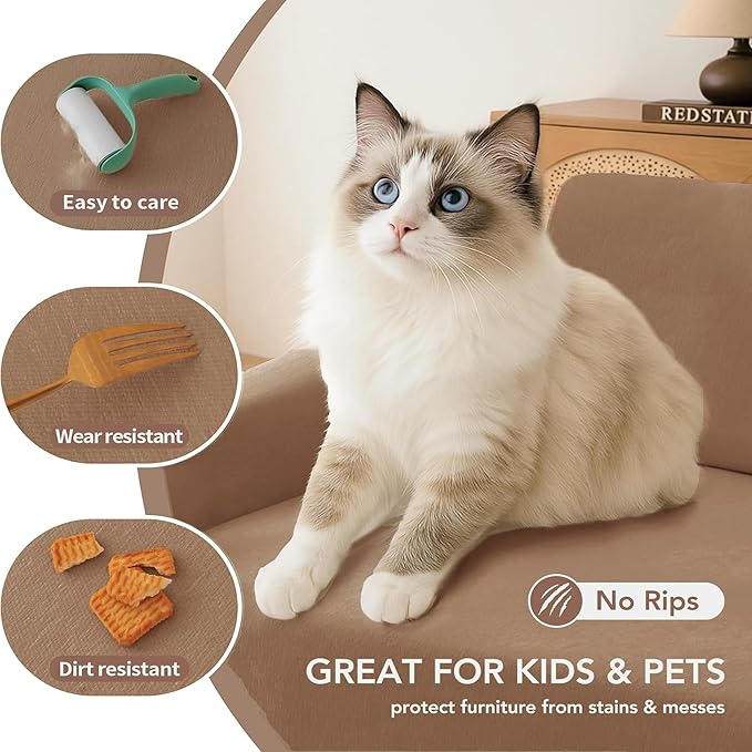 Couch Cover for Dogs, Boho Sofa Covers for 3 Cushion Couch, Chenille Sofa - Image 5