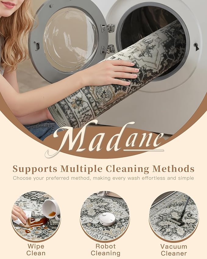 Madane Washable Rug 8x10 Area Rugs - Image 8