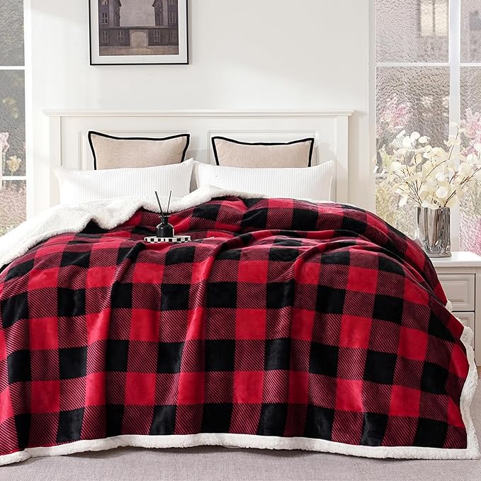PU MEI Sherpa Fleece Throw Blanket 80" x 90" Reversible Plush Fluffy Large Big - Image 7