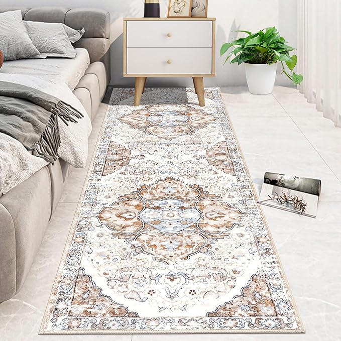 HEBE Hallway Runner Rug 2'x6' Washable Vintage Distressed Area Rugs Non Slip - Image 7