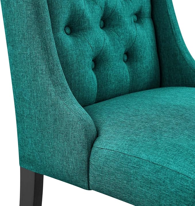 Modway Baronet Button-Tufted Fabric Parsons Dining Chair in Teal