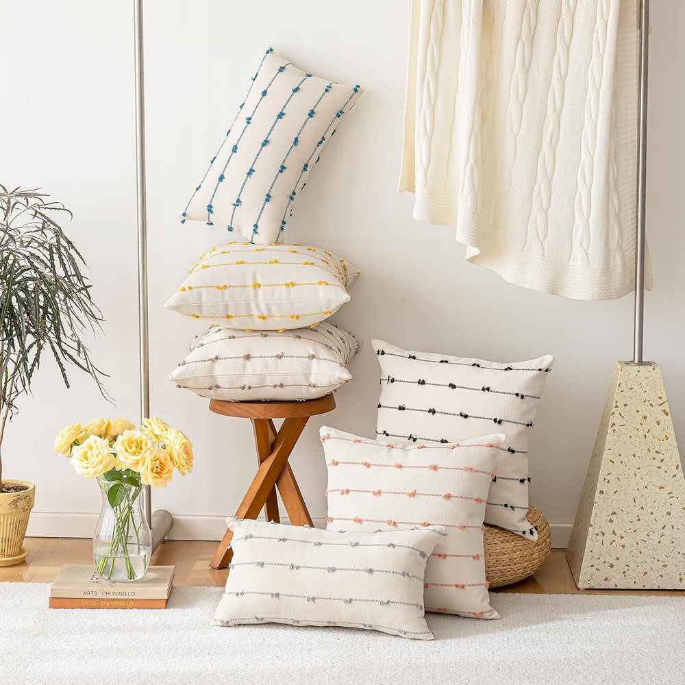 YEENAASY Boho Throw Pillow Covers 26x26 Set of 2 Farmhouse Pillow Cases