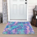 Small Area Rug for Bedroom 2x3ft Mini Tie-Dye Purple Rainbow Fluffy Rug Mat by JiaoBaba