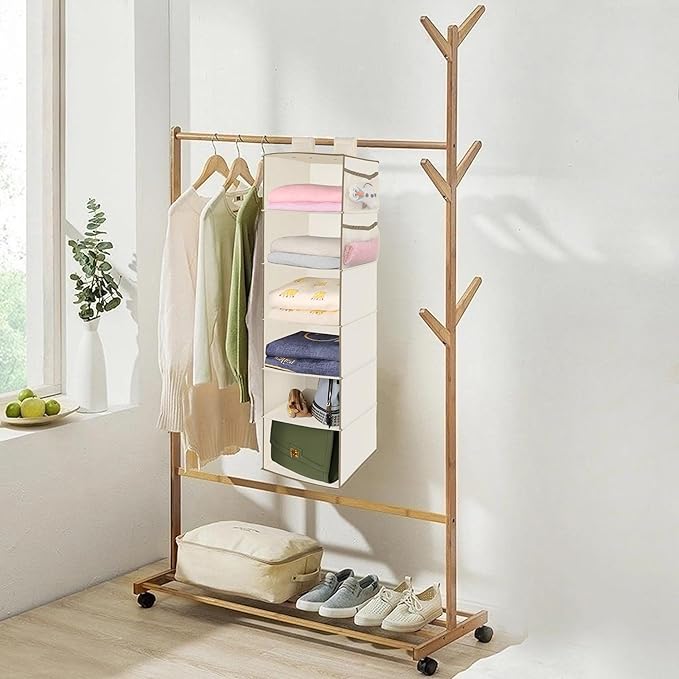 MAX Houser 6 Tier Shelf Hanging Closet Organizer, Closet Hanging Shelf - Image 2