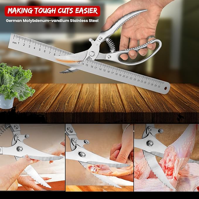 Heavy Duty Poultry Shears – Professional Stainless Steel Kitchen Scissors - Image 5