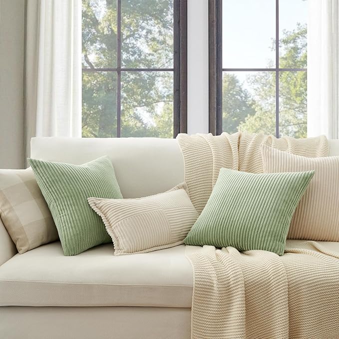 Topfinel 20x20 inch Decorative Sage Green Throw Pillow Covers, Cushion Cases - Image 2
