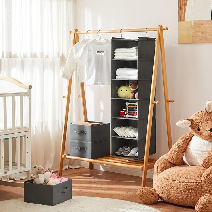 MAX Houser 6 Tier Shelf Hanging Closet Organizer, Closet Hanging Shelf - Image 2