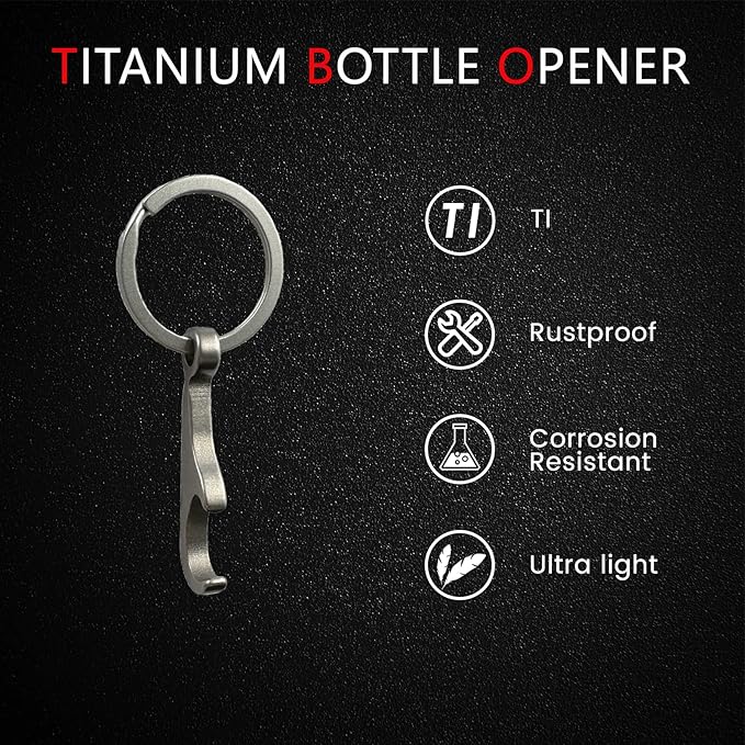Titanium Bottle Opener, Small Keychain Beer Bottle Opener Can Opener - Image 4