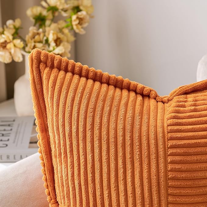 MIULEE Burnt Orange Decorative Throw Pillow Covers - Image 2
