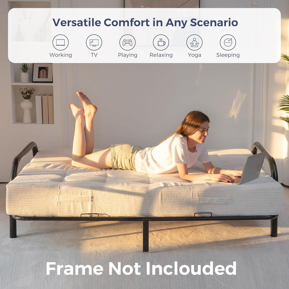 MAXYOYO Foldable Mattress, 8-Inch Tufted Futon Mattress with Handles