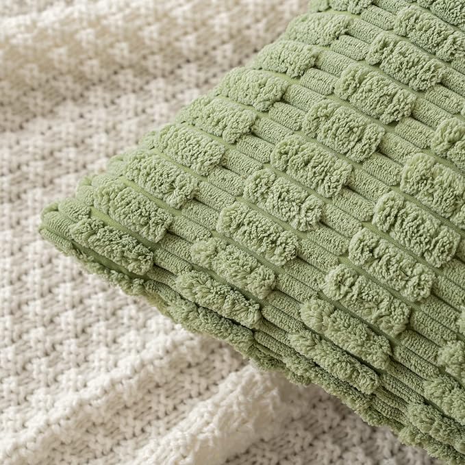 MIULEE Pack of 2 Spring Corduroy Decorative Throw Pillow Covers 12x12 Inch Soft - Image 2