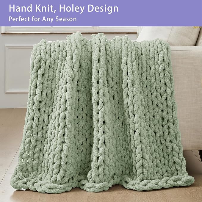 Bigacogo Chunky Knit Throw Blanket - Image 4