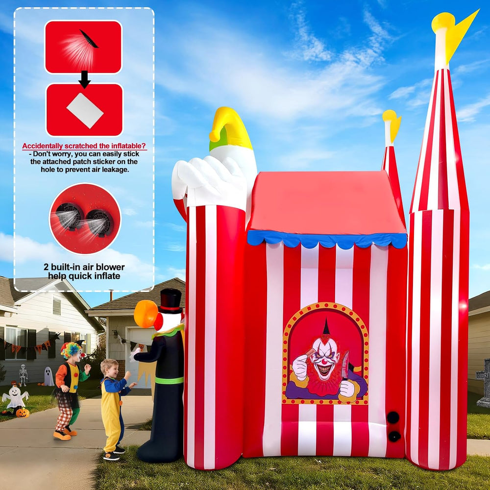Kalolary 12FT Tall Halloween Inflatables Archway Clown Circus Haunted House