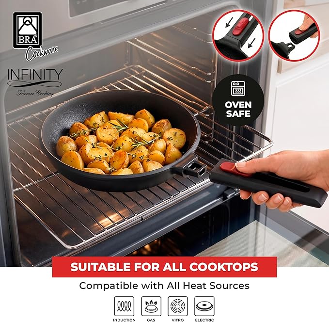 BRA COOKWARE Infinity 3-Piece Nonstick Frying Pan Set | 8, 9.5 & 11 Inch Cast - Image 4