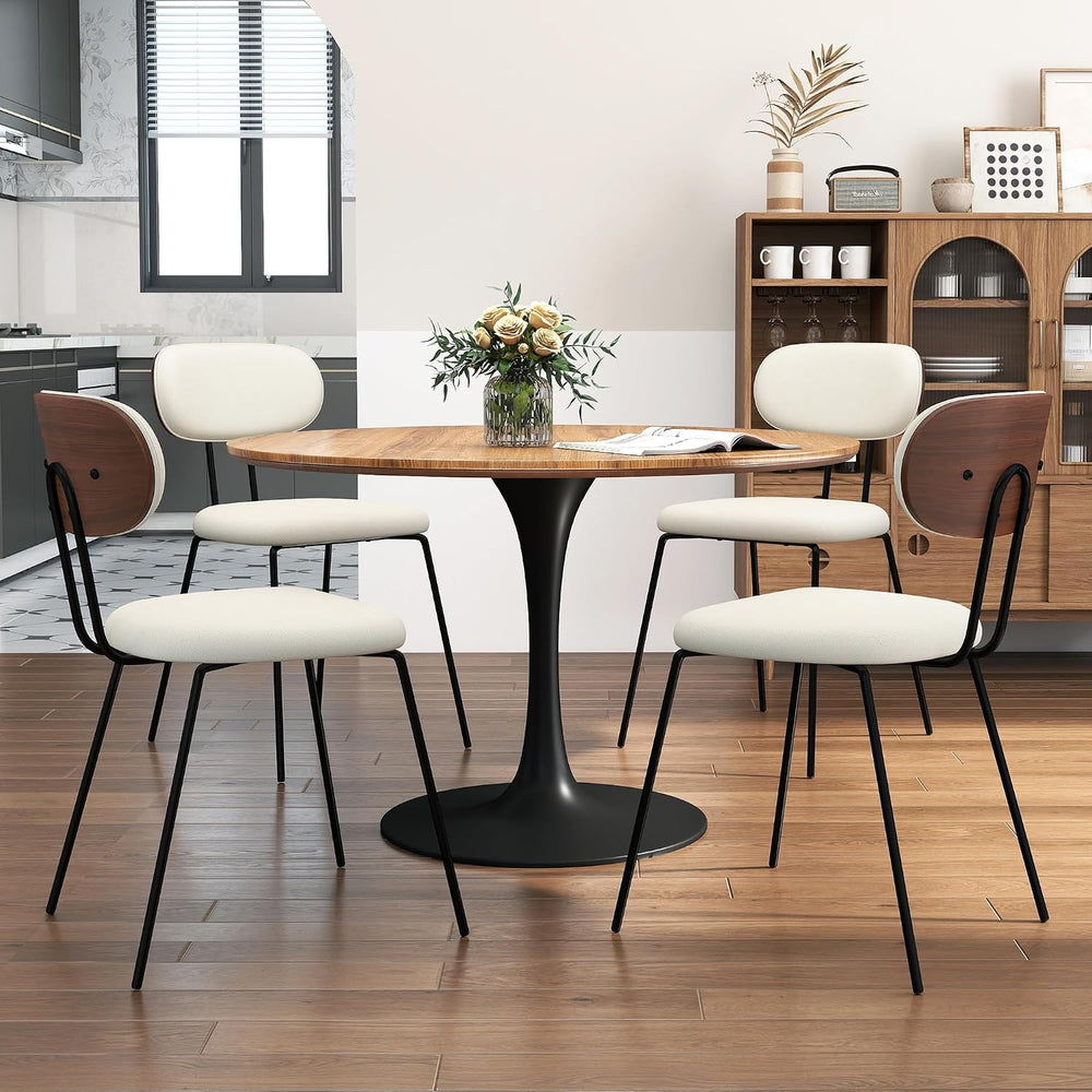 LSSPAID Dining Chairs Set of 4, Linen Fabric Upholstered Dining Room Chairs w...